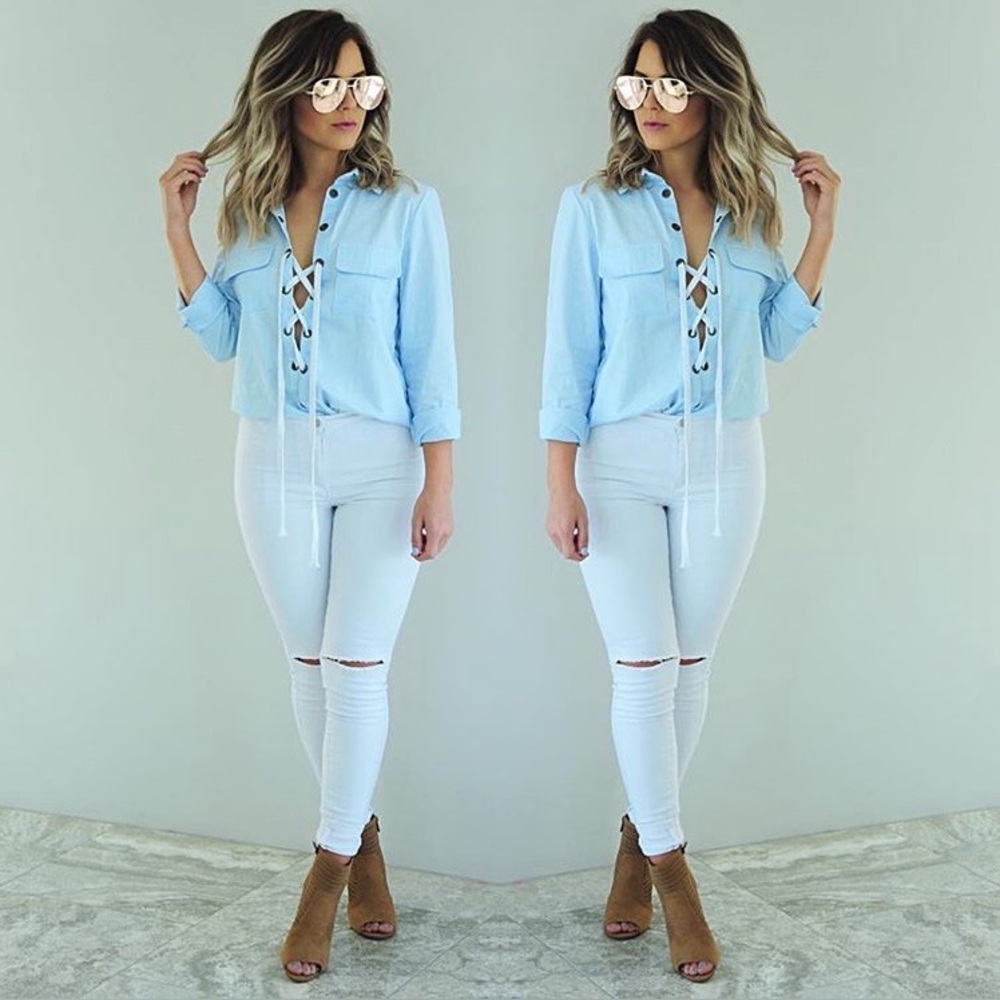 NWT Shop Hope’s All Laced Up Blouse